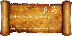 Jakubovits Szabina névjegykártya